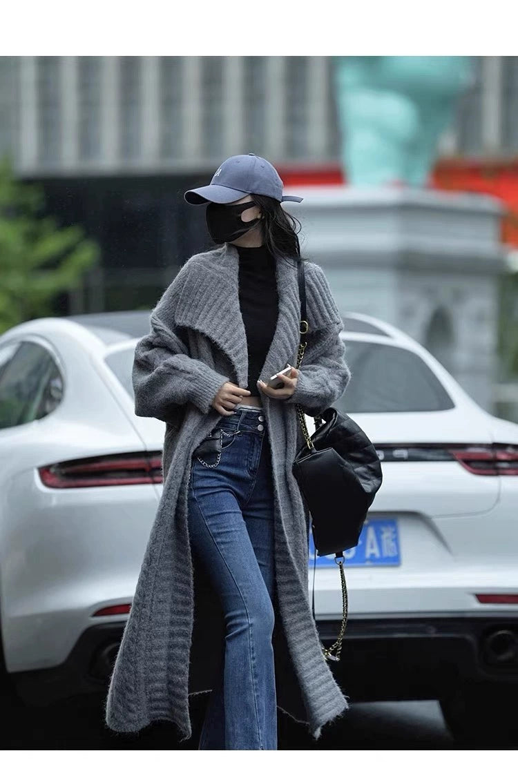 Retro Long Knitted Cardigan