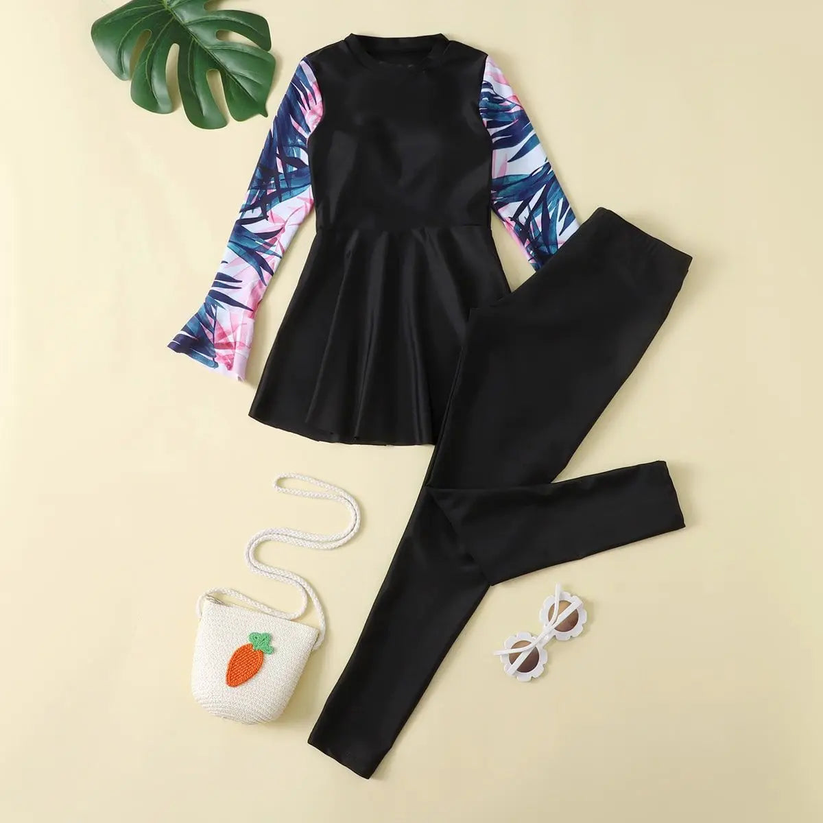 Girl’s Modest Swimwear 2PCS