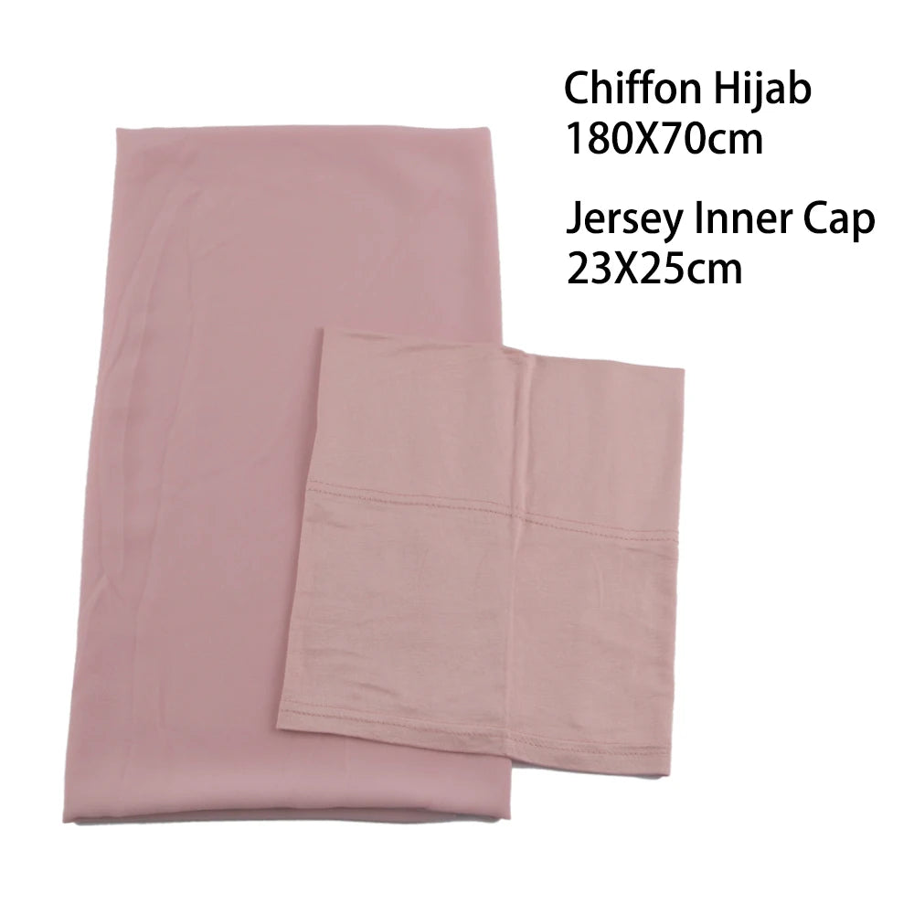 Chiffon HIjab With Matching Jersey Under Cap