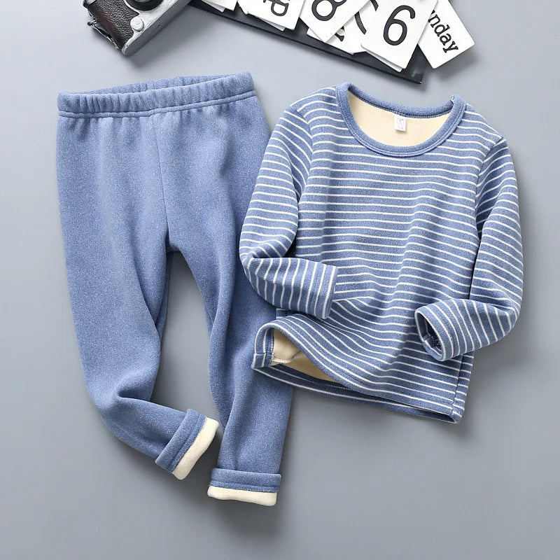 Kids Striped Fleece Set