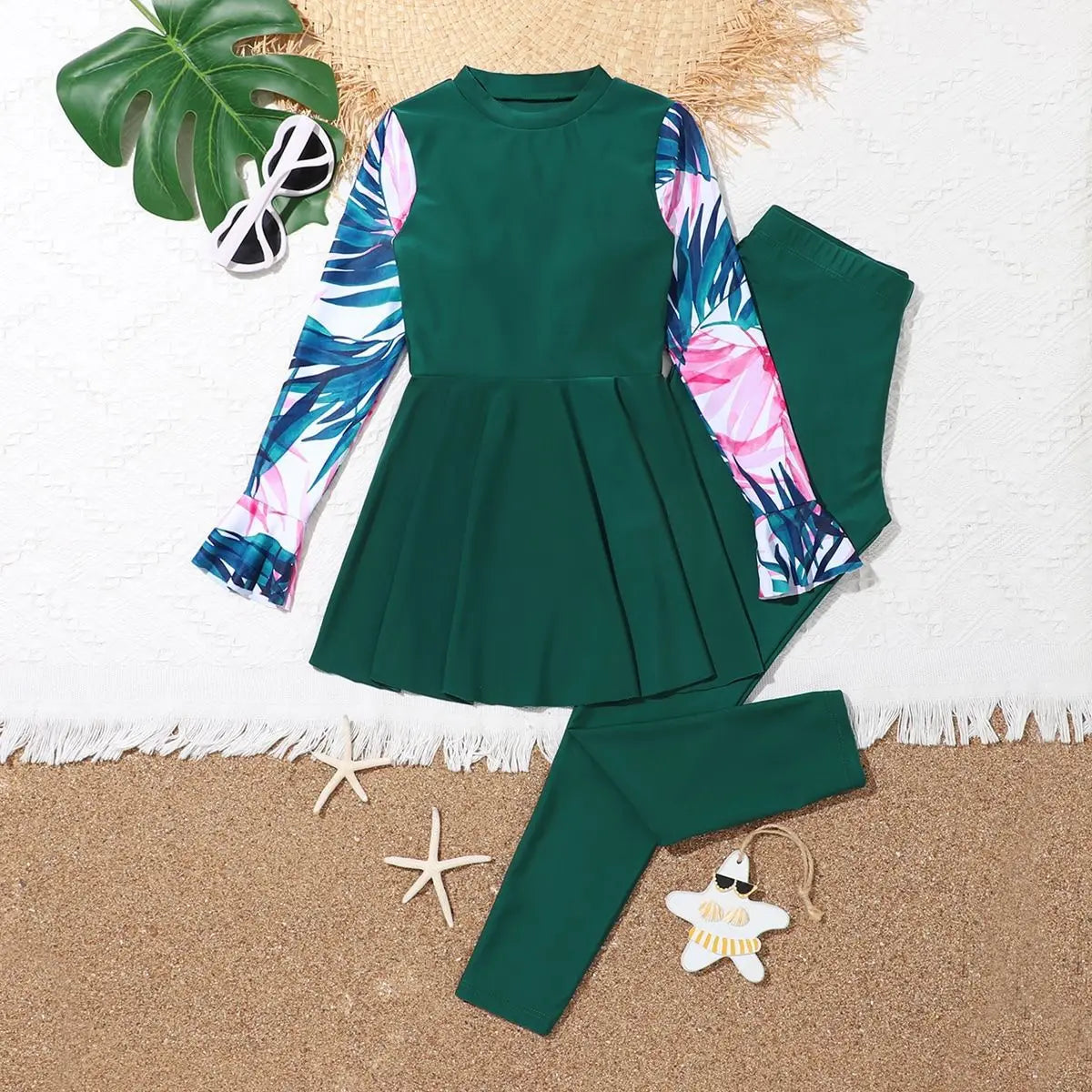Girl’s Modest Swimwear 2PCS