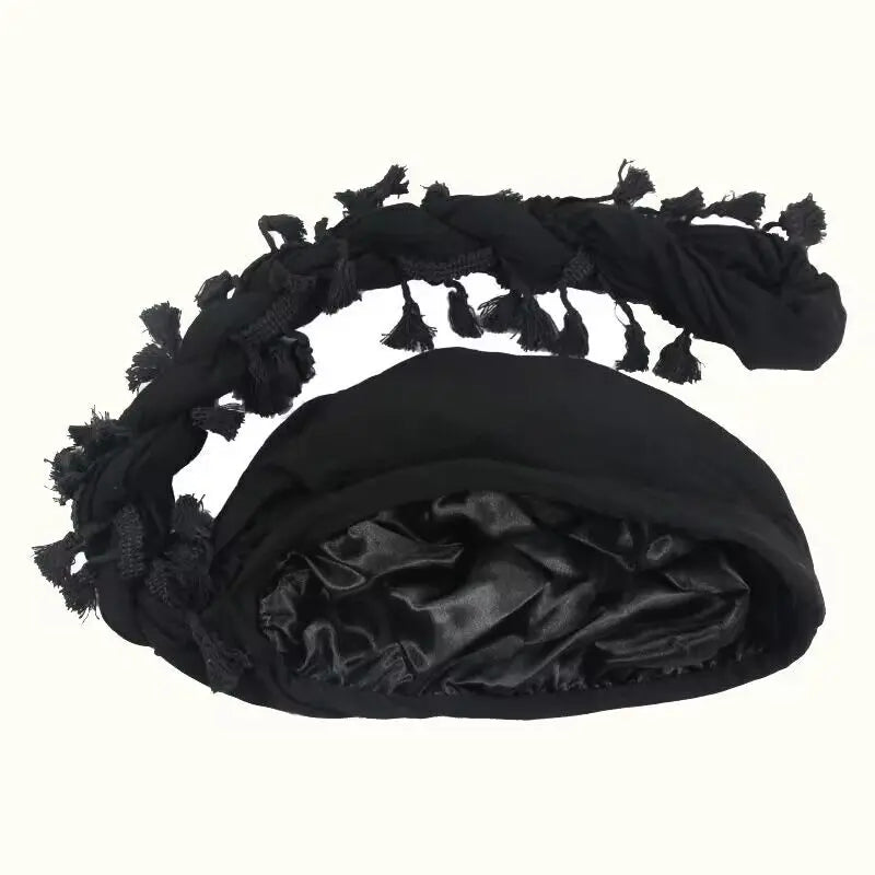Lined Turban with Tassels